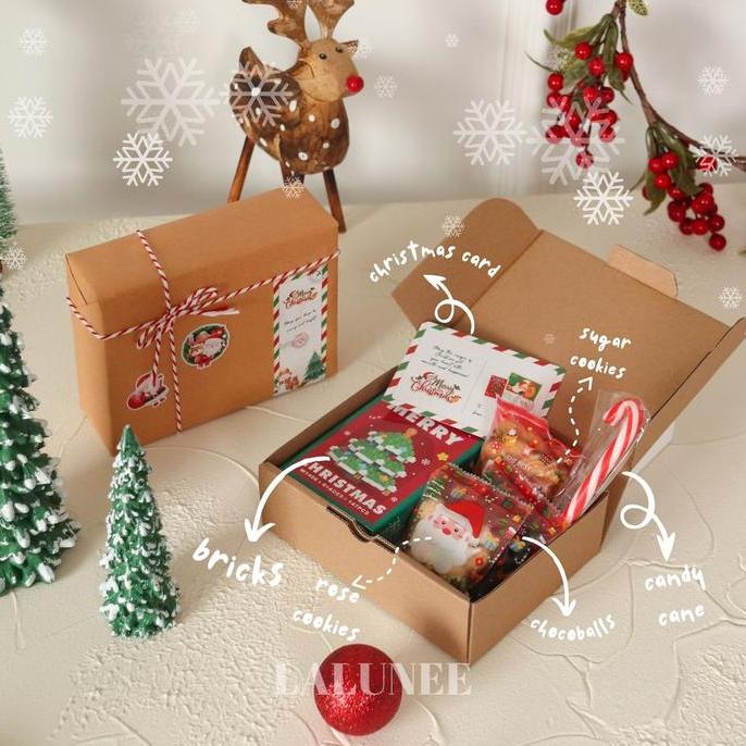 Mini Hampers Natal Lucu isi Bricks, Cookies, Permen - Kado Natal Anak - Souvenir Sekolah Minggu pene