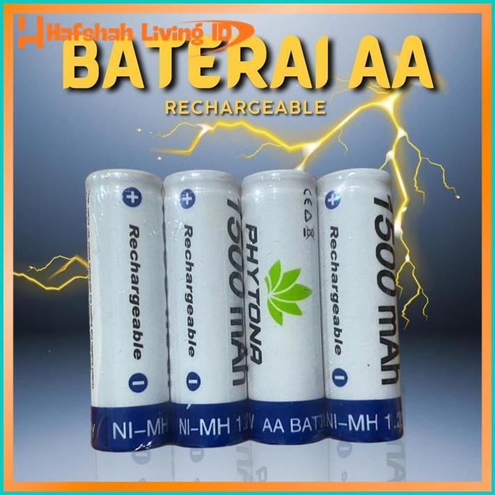 Baterai Cas Phytona Isi Ulang Aa-1500 Original 1500Mah 1.2Volt Rechargeable Sni