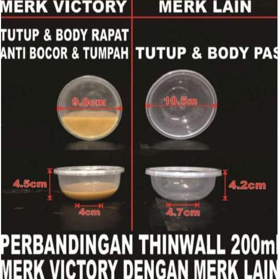 New- Mangkok Plastik 200ml Kotak Makanan Cup Puding Thinwall Tahan Panas