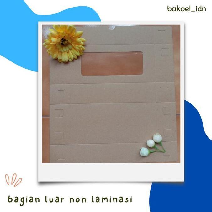 New- Kardus Kotak Box Kraft Mika Laminasi Jendela Bolu Gulung Mini Kue