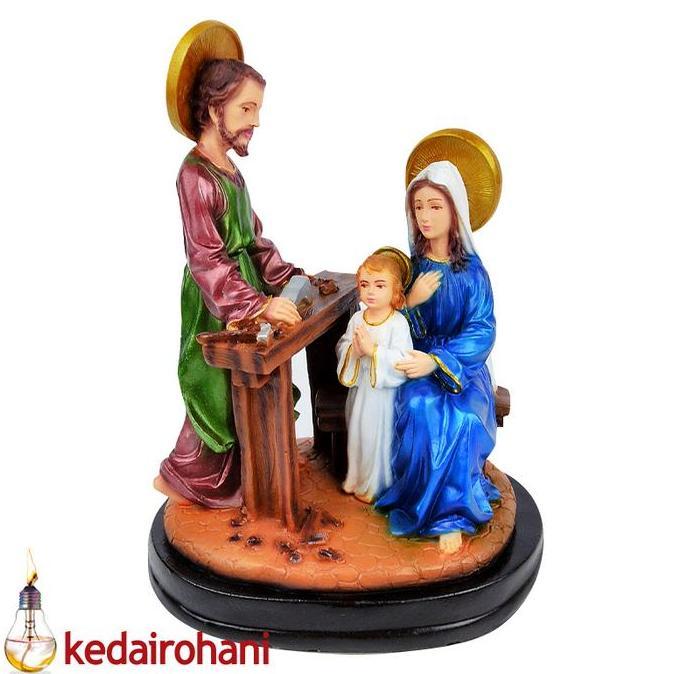 Ready stock] Patung Keluarga Kudus Nazaret Yesus Maria Yosef Tukang Kayu 22cm