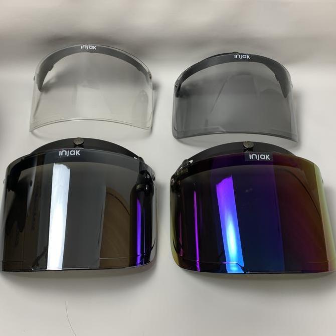 Kaca Bogo Datar Clear Smoke Pelangi Silver (untuk Helm Bogo)