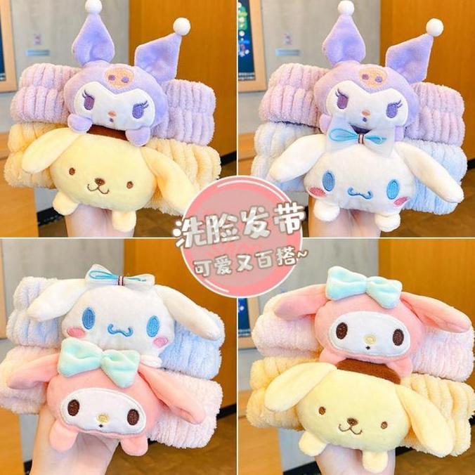 Buruan serbu] Bando Kepala Handuk Sanrio  Bandana Headband Serbaguna Aksesoris Cinamoroll Kuromi Luc
