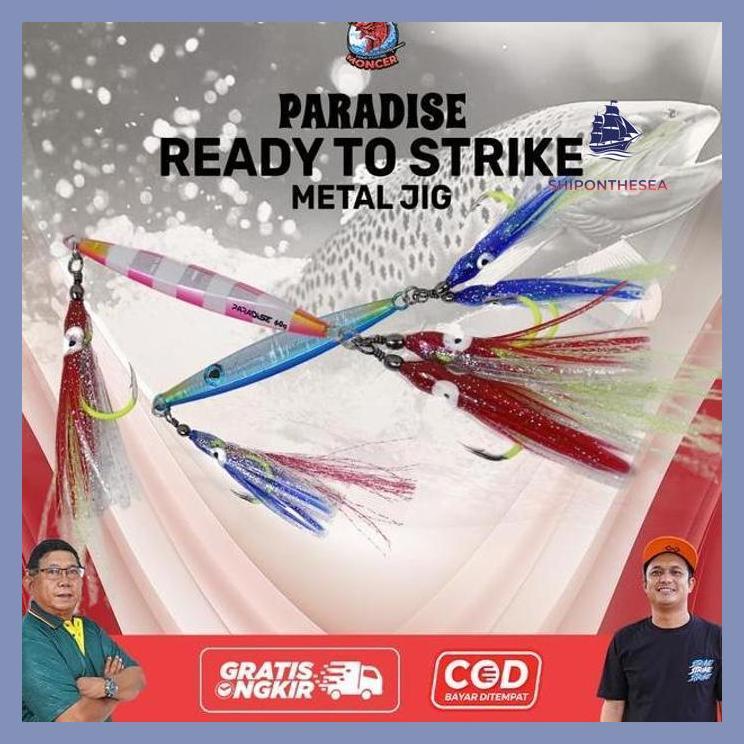(PANCING) PARADISE READY TO STRIKE METAL JIG CUMI PREMIUM FISH LURE GID 10-120GR JIGGING LAUT GLOW I