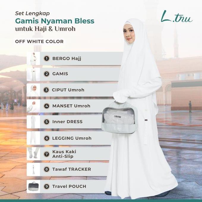 kaulaseller33 - l.tru pakaian haji dan umroh dress bless set package - baju ihram muslim