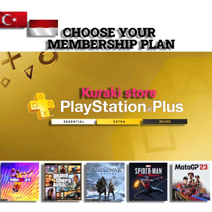 Playstation PS Plus Essential  Extra  Deluxe PS4 PS5 Region Turkey turki & INDO Digital game