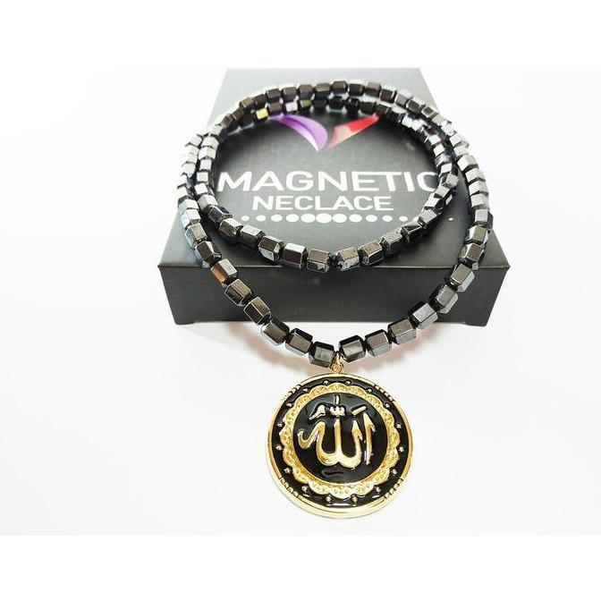 Vee 1 Set Tasbih Kalung Gelang Magnet Tabung Cutting Liontin Ukir Tauhid Lafadz Allah Asli Korea