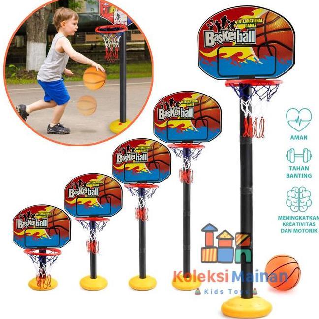 Mainan Olahraga Anak Cewek Cowok Ring Bola Basket Portable Basketball Play Set