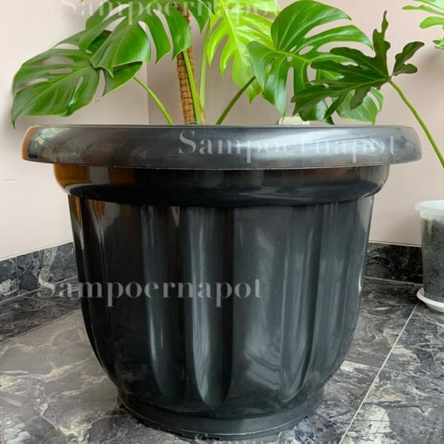 Pot Bunga Plastik Hitam 50Cm Jumbo