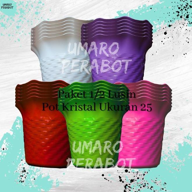 Grosir 12 Lusin Pot Kristal 25 Pot Pot Bunga Pot Plastik Umaro Perabot