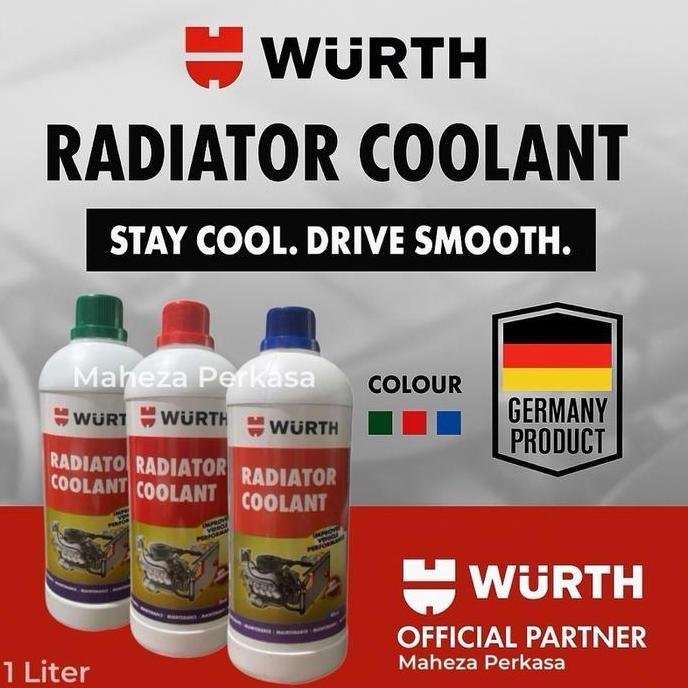 gonjabless - wurth radiator coolant 5l hijau + mp coolant 1l air radiator mobil anti karat