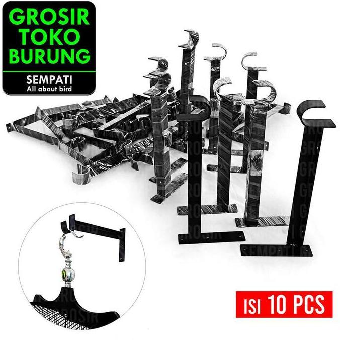 SEMPATI GROSIR Gantungan Rak Siku L Non Emboss Sempati Isi 10 Pcs Plat Besi Baja Gantungan Tempel Di