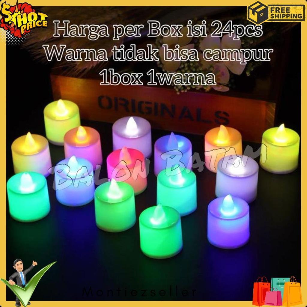Diskon Up To 70% Grosir Isi 24Pcs Lilin Mini Led / Lilin Elektrik / Lampu Hias Natal