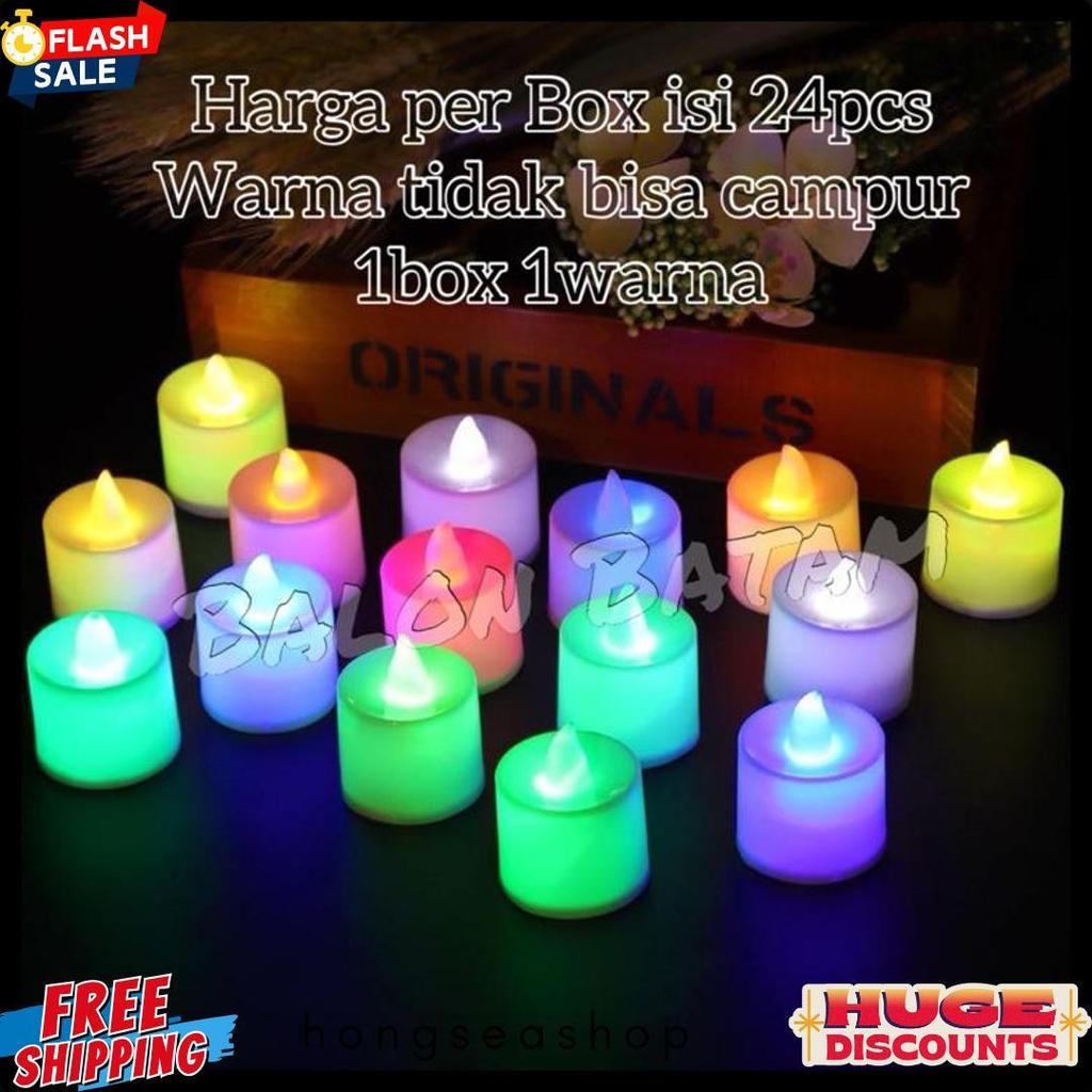 Diskon Up To 70% Grosir Isi 24Pcs Lilin Mini Led / Lilin Elektrik / Lampu Hias Natal