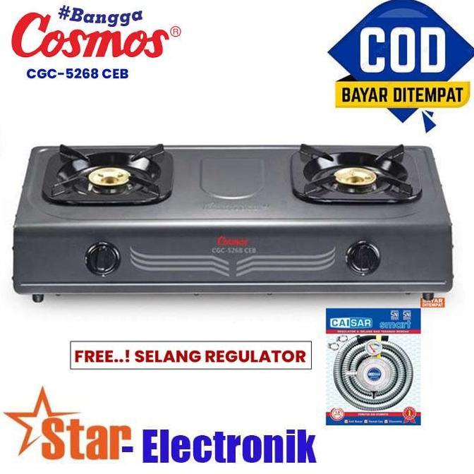 COSMOS KOMPOR GAS 2 TUNGKU CGC-5268 CEB/CGC 5268 CEB/CGC5268CEB HARGA KHUSUS