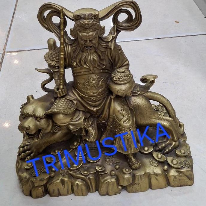 Patung Jai Sen Hitam / Cai Shen Naik Macan / HanTanKong Kuningan