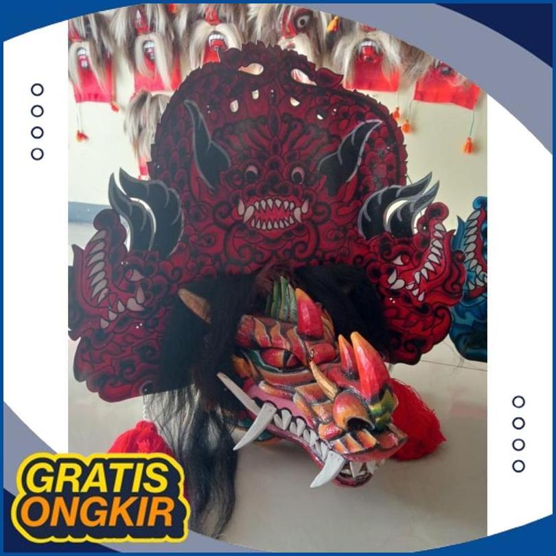 BARONGAN DEVIL ANAK KAYU UKURAN 18-20 WARNA BIRU MERAH DSKN11