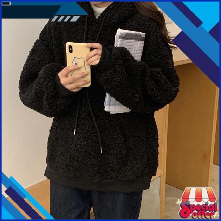 Terbaik Kja-15 Jaket Luaran Wanita Import Korea Jepang Big Size Wol Bulu Kuping Beruang Winter Musim