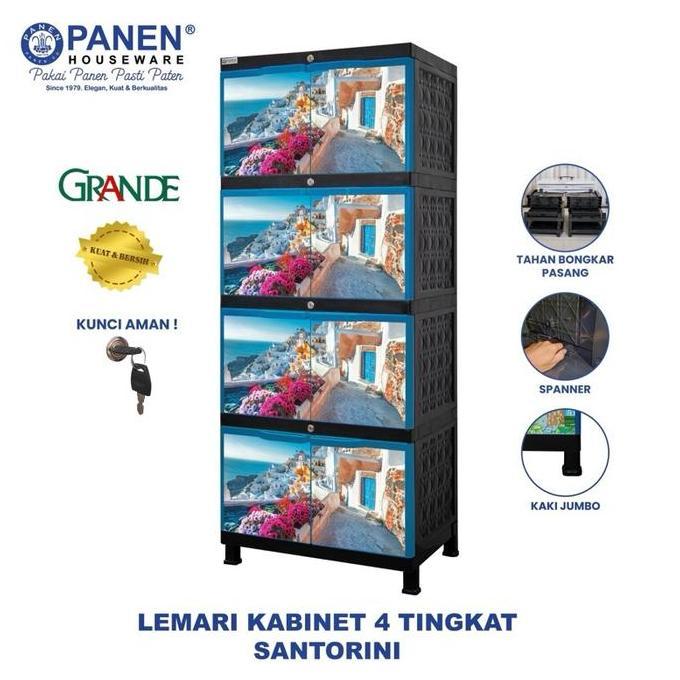 Terlaris Panen Lemari Kabinet Grande 4 Tingkat Jumbo Karakter Anak Cabinet Plastik Penyimpanan Baju 