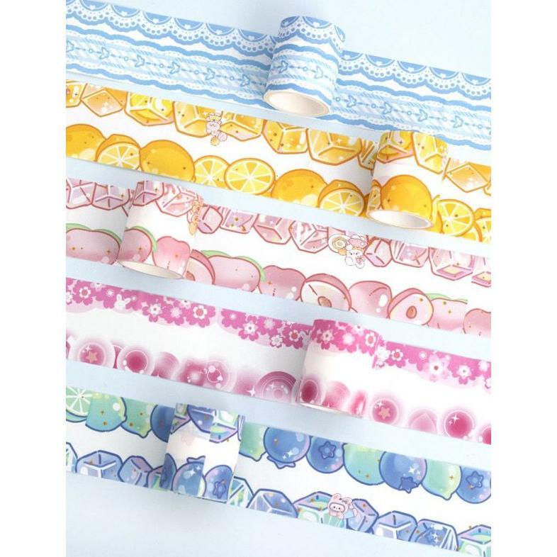 [1Box 12Pcs] Washi Tape Stiker Pinggiran Buku Hiasan Jurnal Sticker Aesthetic Baru