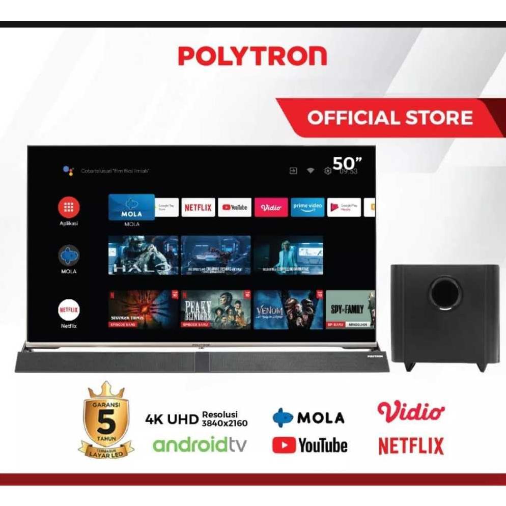 TV SMART ANDROID POLYTRON 32/43 INCH CINEMAX SOUNDBAR