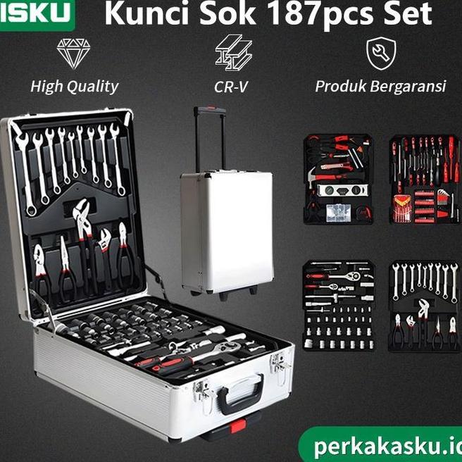Isku 187 Tool Kit Set Kunci Sok Set Shoet Set Crv Toolkit Lengkap