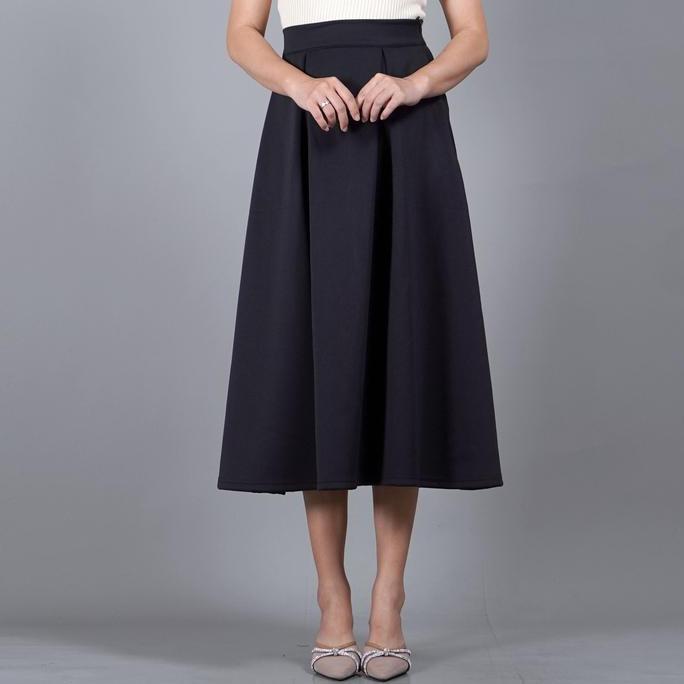 Rok Hitam Panjang Polos Rok Wanita Korea A Line HITAM
