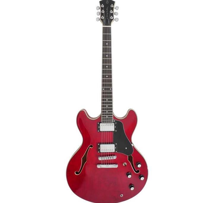SIRE H7 STR LARRY CARLTON SNATURE CLASSIC DOUBLE CUT SEMI HOLLOW SEE THROUGH RED ELECTRIC GUITAR BMJ