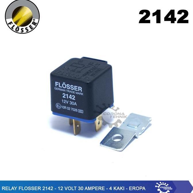 Relay Flosser 2142 - 12 Volt 30 Ampere - 4 Kaki - Eropa RESTOCK