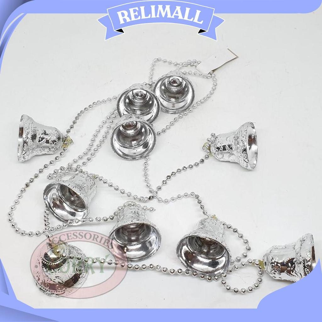 Rantai Pohon Natal Lonceng Silver Perak Hiasan Christmas 1.5 Meter Co Sale