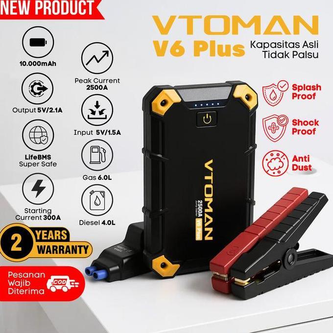 filhamseller - vtoman v6 plus jumper aki mobil motor 1mah powerbank portable