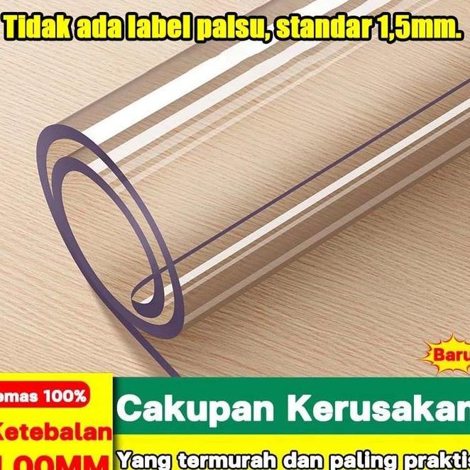 Taplak Meja Transparan Tebal Pvctidak Menyusut Berubah 100 Tahunanti Minyak Air Noda Gores Tahan Pan