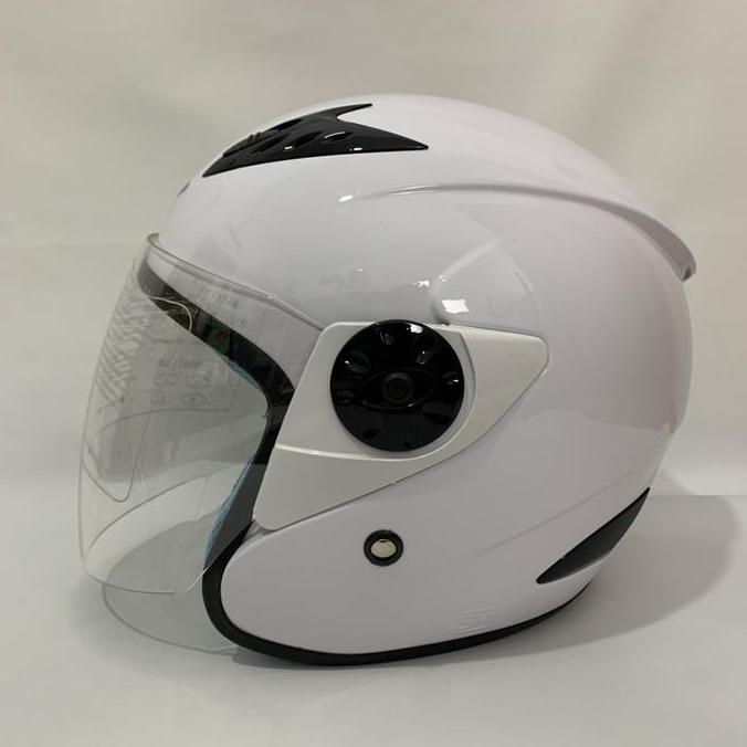 HELM VISION 2 POLOS PUTIH GLOSSY SOLID HELM DEWASA SNI