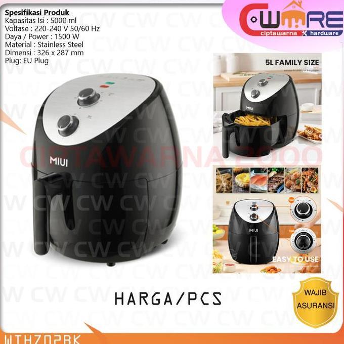 Kualitas terbaik] Panci Penggorengan Air Fryer 5L Listrik Tanpa Menggunakan Minyak