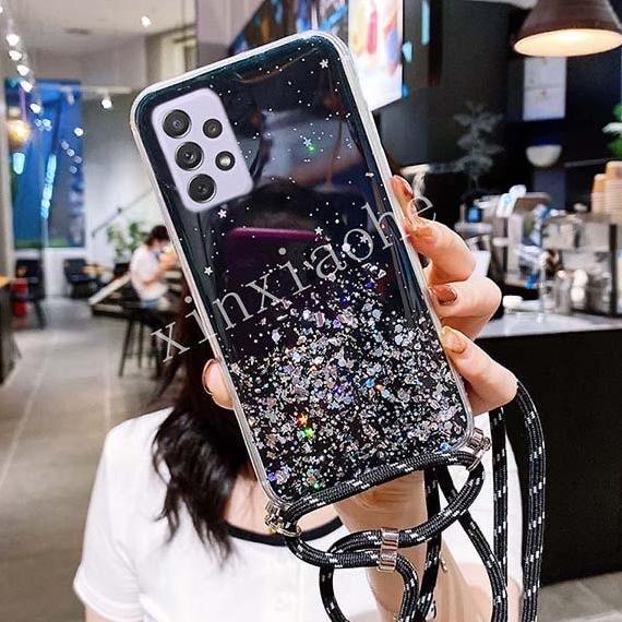 Case Tali Nagita Samsung Galaxy A52 Lanyard Glitter Gantungan