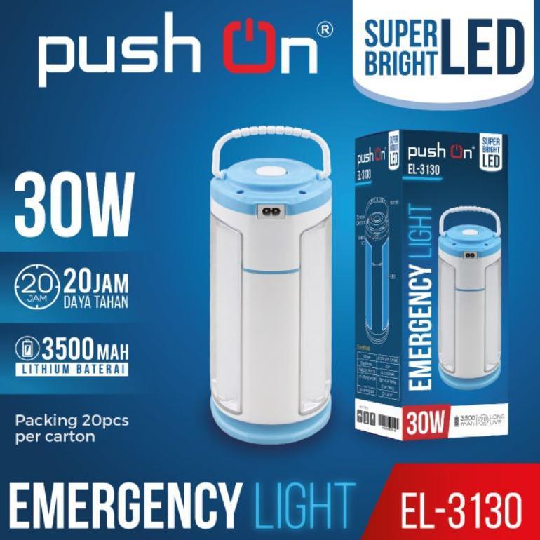Lampu emergency push on EL 3130 / lampu emergency 3 sisi push on super bright Lampu emergency