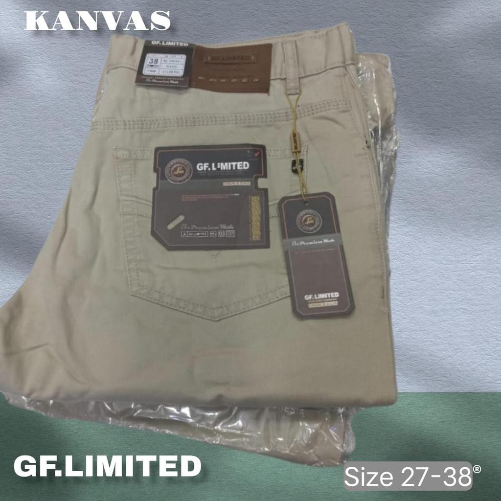 Promo Celana Kanvas Gf.Limited Pria  Label Kualitas / Celana Chino Kanvas Katun Sulfur Standar Regul