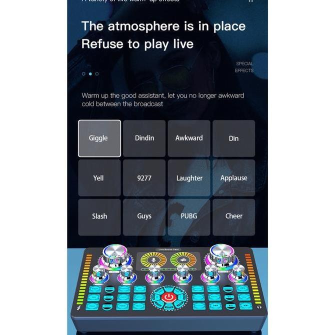 TaffSTUDIO Mixer Audio External Sound Card Live Phantom Power 48V - Q7 [terbaik]