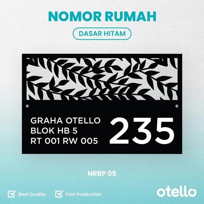Otello Papan Alamat Rumah Custom Akrilik Laser Bolong + UV | Nomor Rumah Kost House Number Exclusive