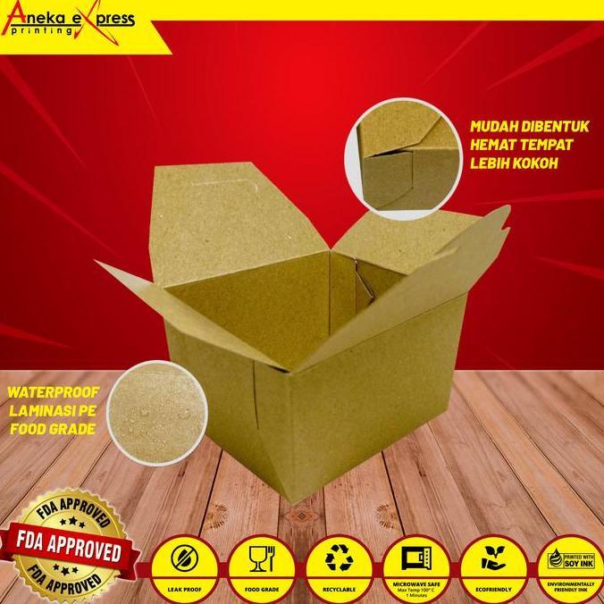New- Box Pail Food Pail Size S dan M | Paper Rice Box | Kraft Food Grade