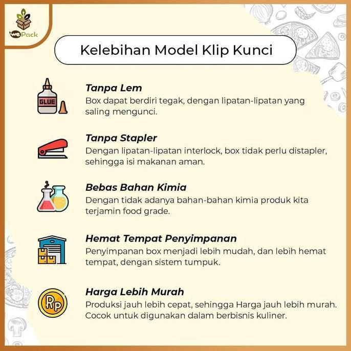 New- Food Pail Paper Medium 10oz Box bento Coklat Kraft 290GSM Laminating M