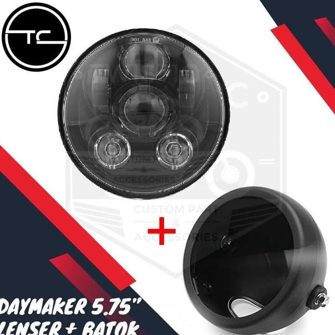 Promo Daymaker 5.75 inch inchi Lenser Lampu LED Motor Paket Batok Diskon