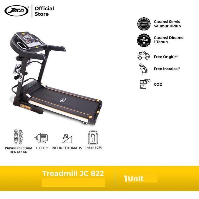 Promo Alat Fitness Jaco Treadmill Elektrik JC 822 Free Ongkir Jabodetabek Diskon