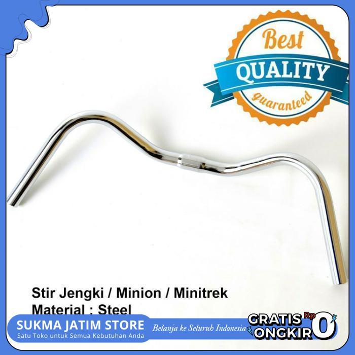 STIR SETIR STANG SEPEDA JENGKI KUMIS / MINION /MINITREK CHROME TERBARU