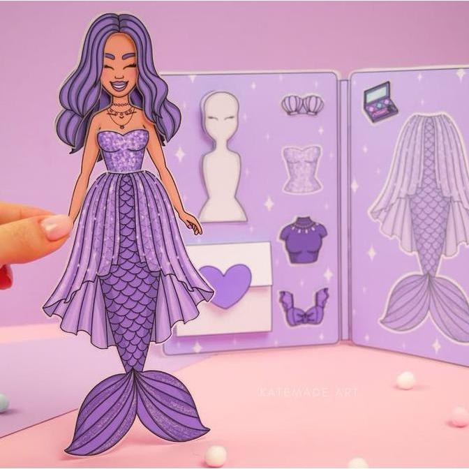 New- PAPER DOLL OUTFIT MERMAID//PAPER BOOK//MAINAN EDUKASI//PAPER DOLL