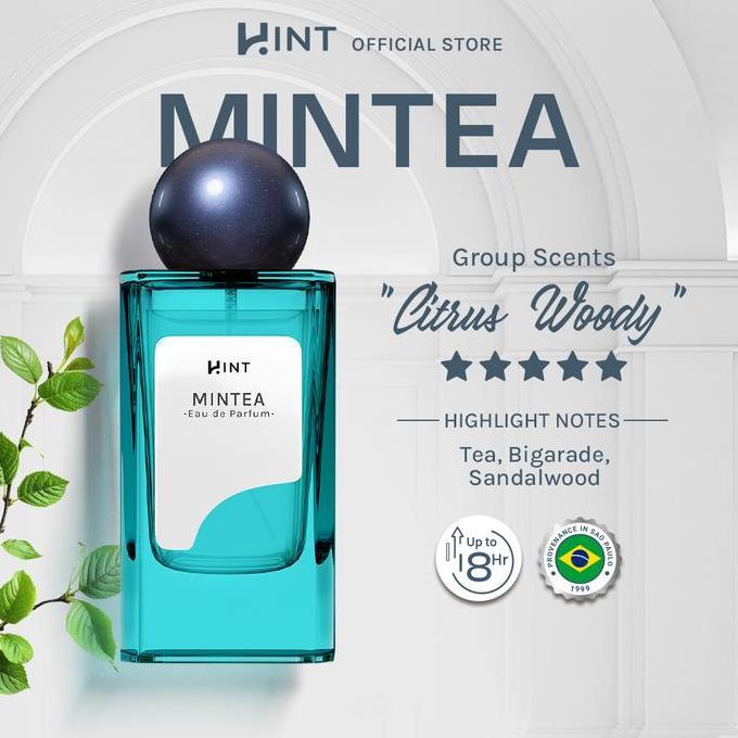 New- HINT Mintea Eau de Parfum - Tea Series - Unisex Perfume - Fresh Citrus Woody Scent With Refresh