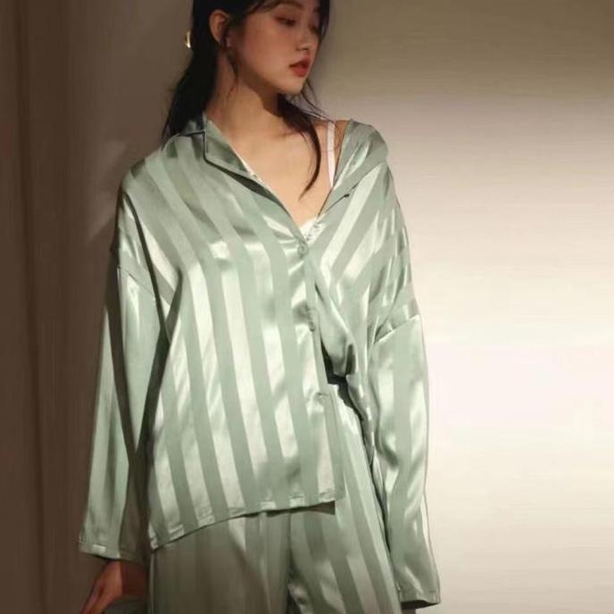 BAJU TIDUR EXCLUSIVE PIYAMA WANITA SATIN SUTRA ORGANIC TENCEL IMPORT MEWAH PREMIUM