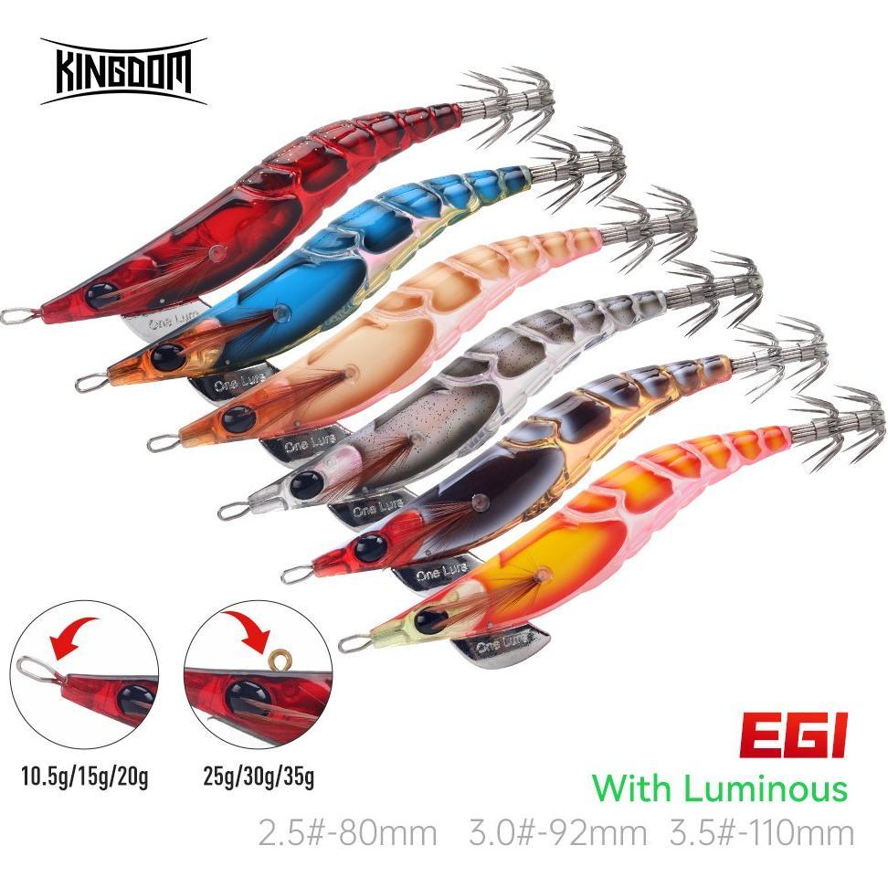 Kingdom EGI SHRIMPER Umpan Pancing Umpan Udang 55mm 70mm 80mm 92mm 110mm Umpan Cumi-cumi Umpan Eging