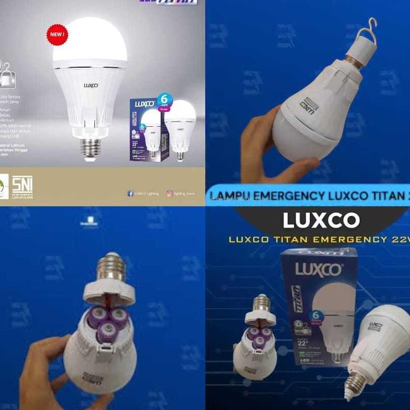 Lampu Cas Lampu Emergency LED LUXCO TITAN 22W LET-222W ( 3 Batrei ) Lampu emergency
