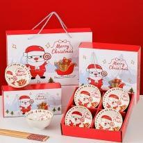 BANMOTSTORE Mangkok Natal Keramik Hampers Natal Mangkok Set Peralatan Hari Raya Natal / Mangkok Set 